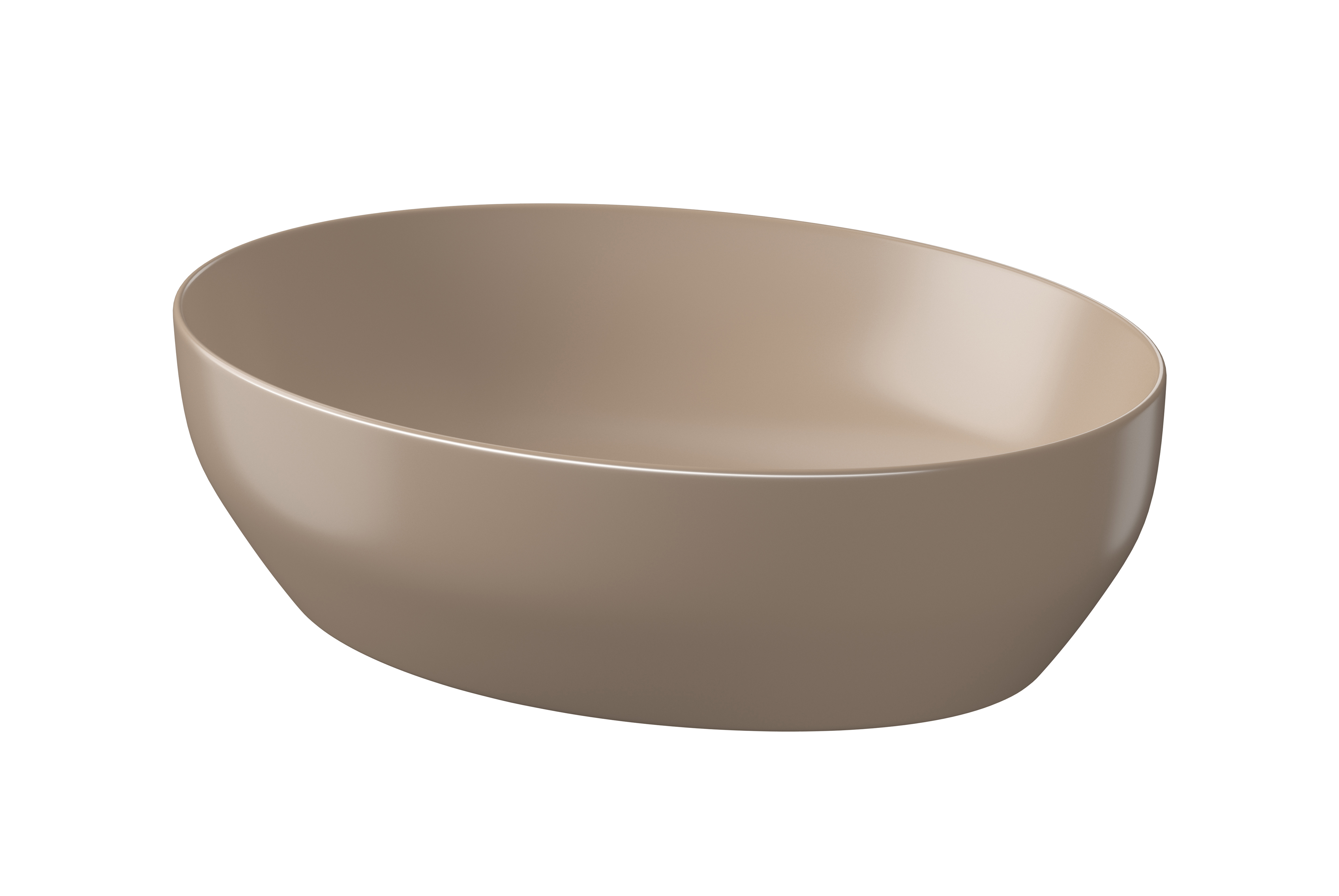 Cersanit Larga Waschbecken 50.5x38.5 cm oval Aufsatzwaschbecken braun/beige K677-052