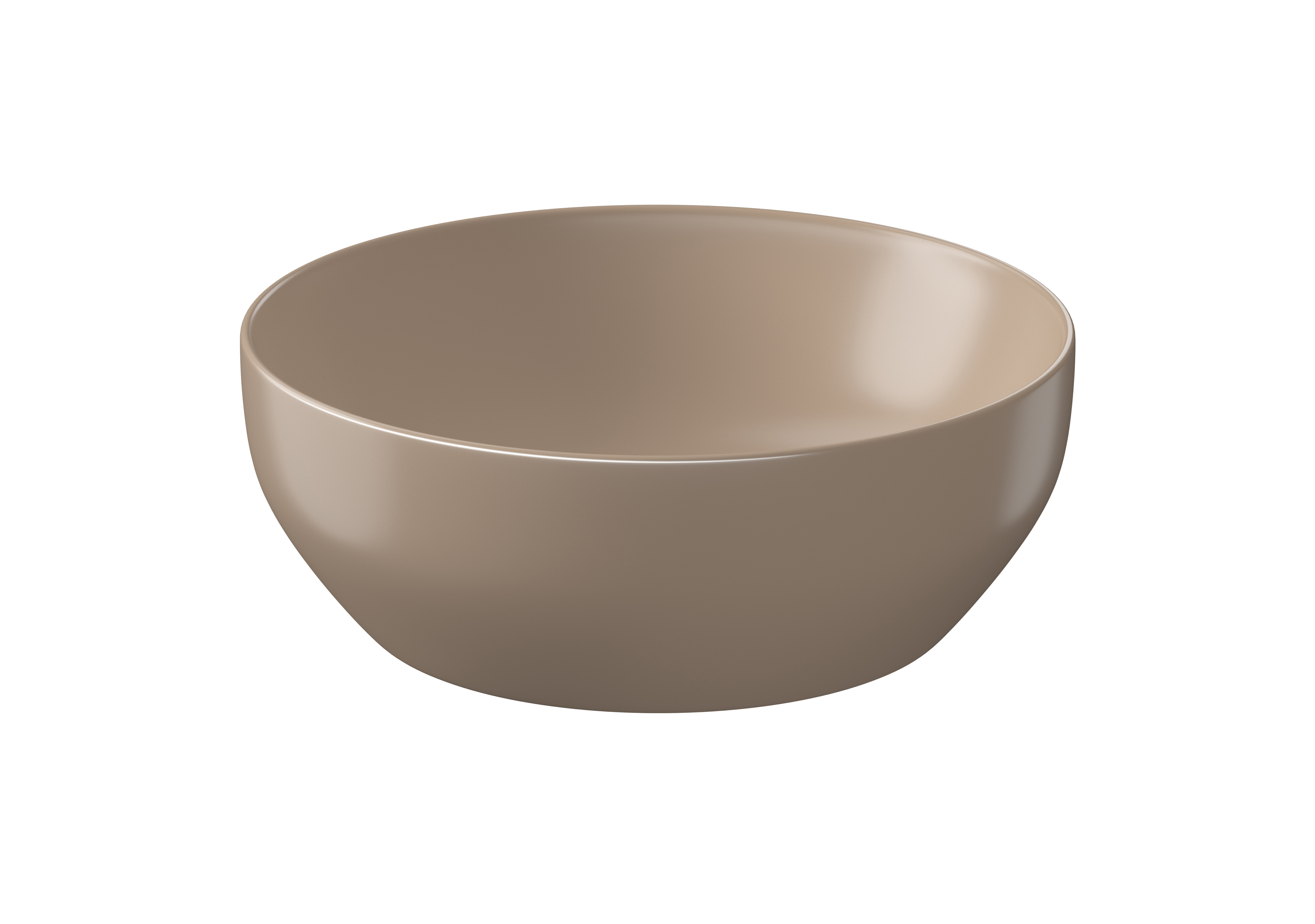 Cersanit Larga Waschbecken 40x40 cm rund Aufsatzwaschbecken braun/beige K677-046