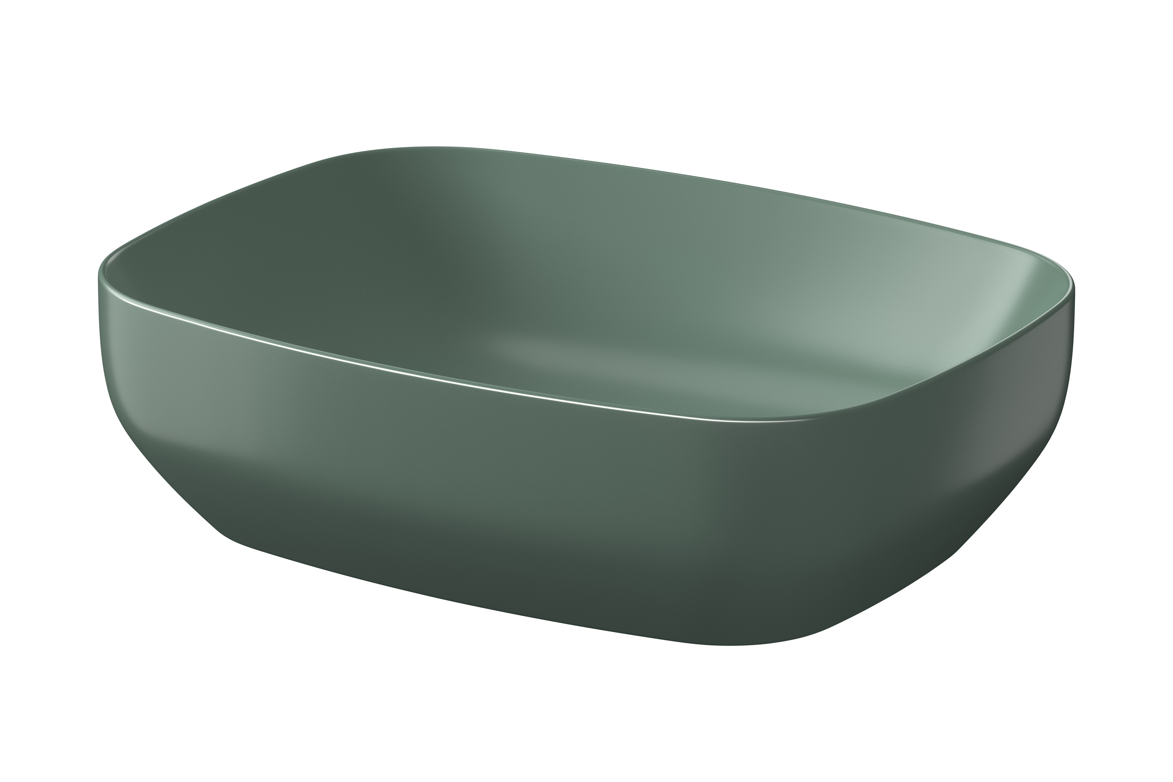 Cersanit Larga Waschbecken 50x38.5 cm rechteckig Aufsatzwaschbecken grün K677-065