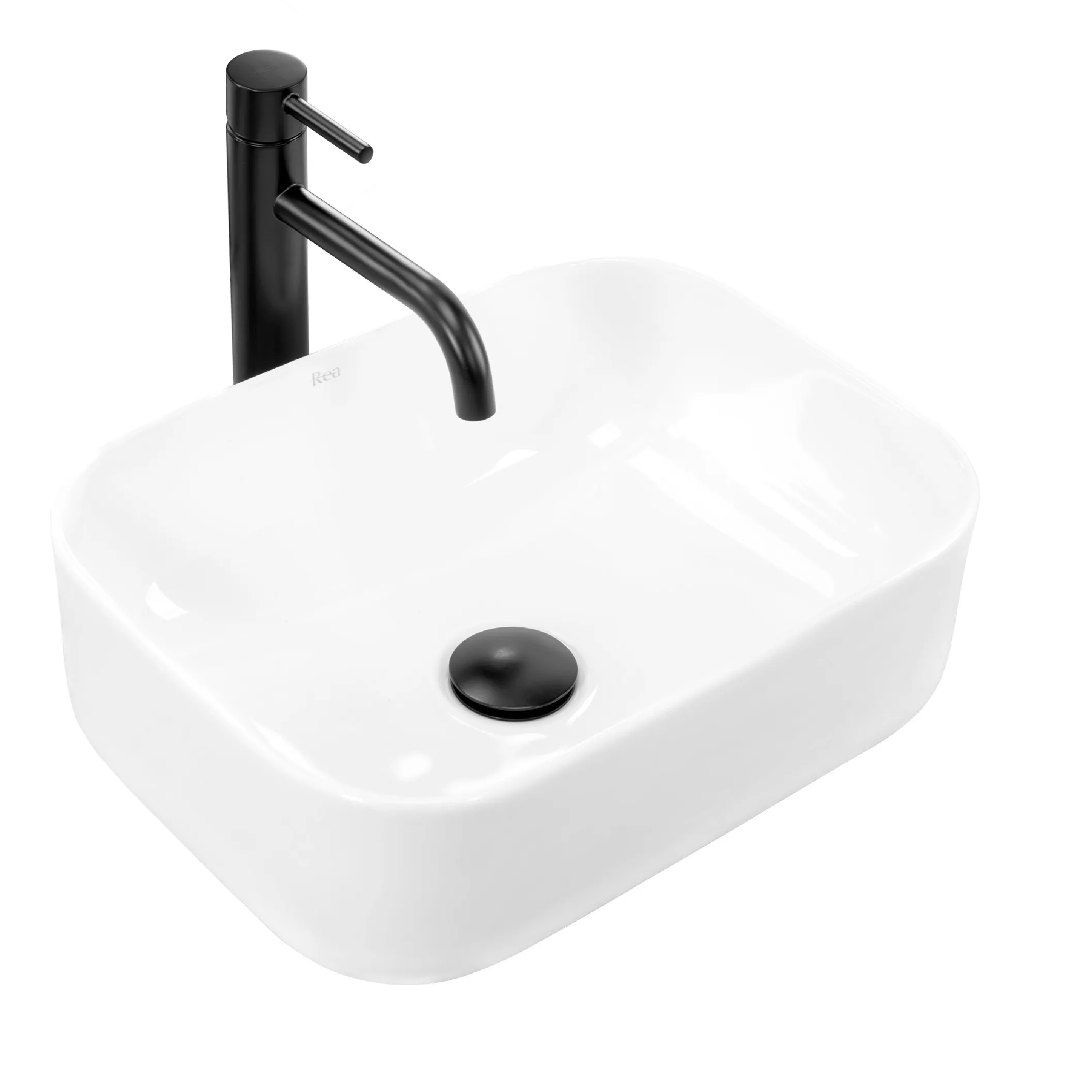 Rea Demi Waschbecken 40.5x31 cm rechteckig Aufsatzwaschbecken weiß REA-U5064