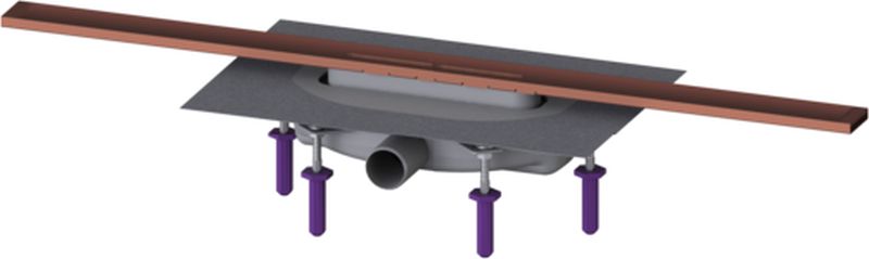 Kessel Linearis Infinity Duschrinne 80 cm kupferrot 45303.08