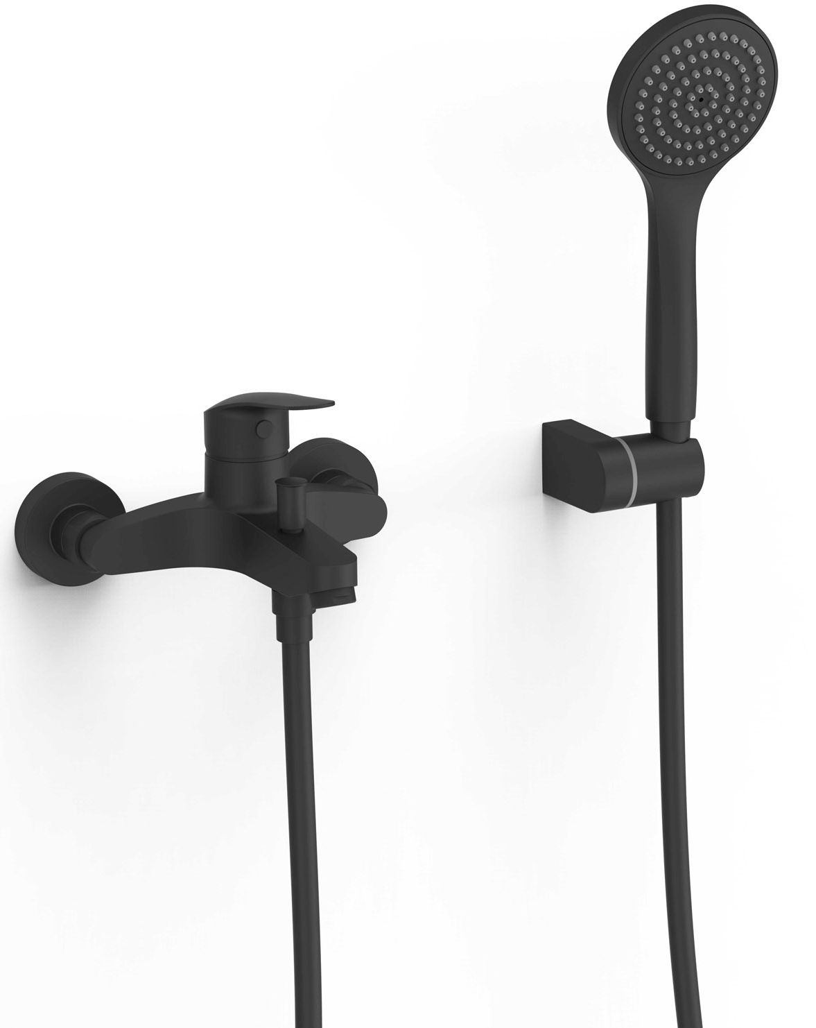 Tres Base Badewannen- und Duscharmatur Wandmontage schwarz 21617010NM