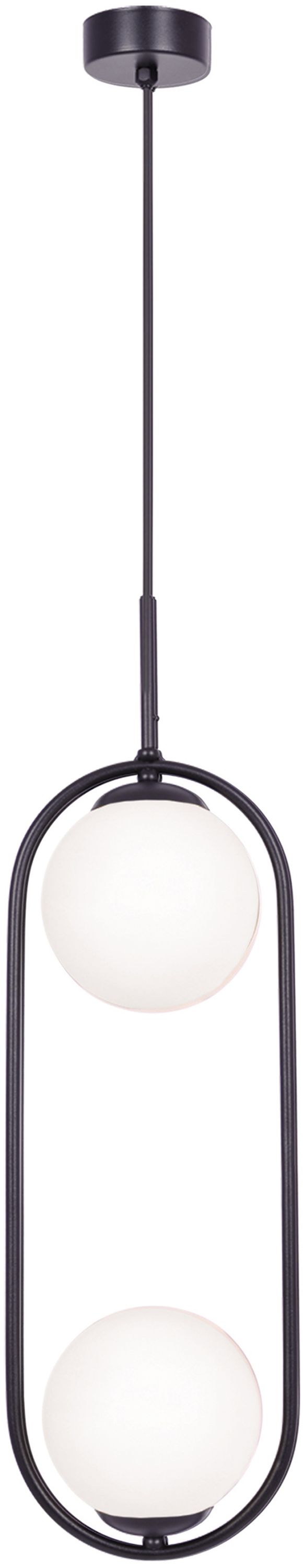 Kaja Parva Pendelleuchte 2x40 W schwarz-milchig K-5101