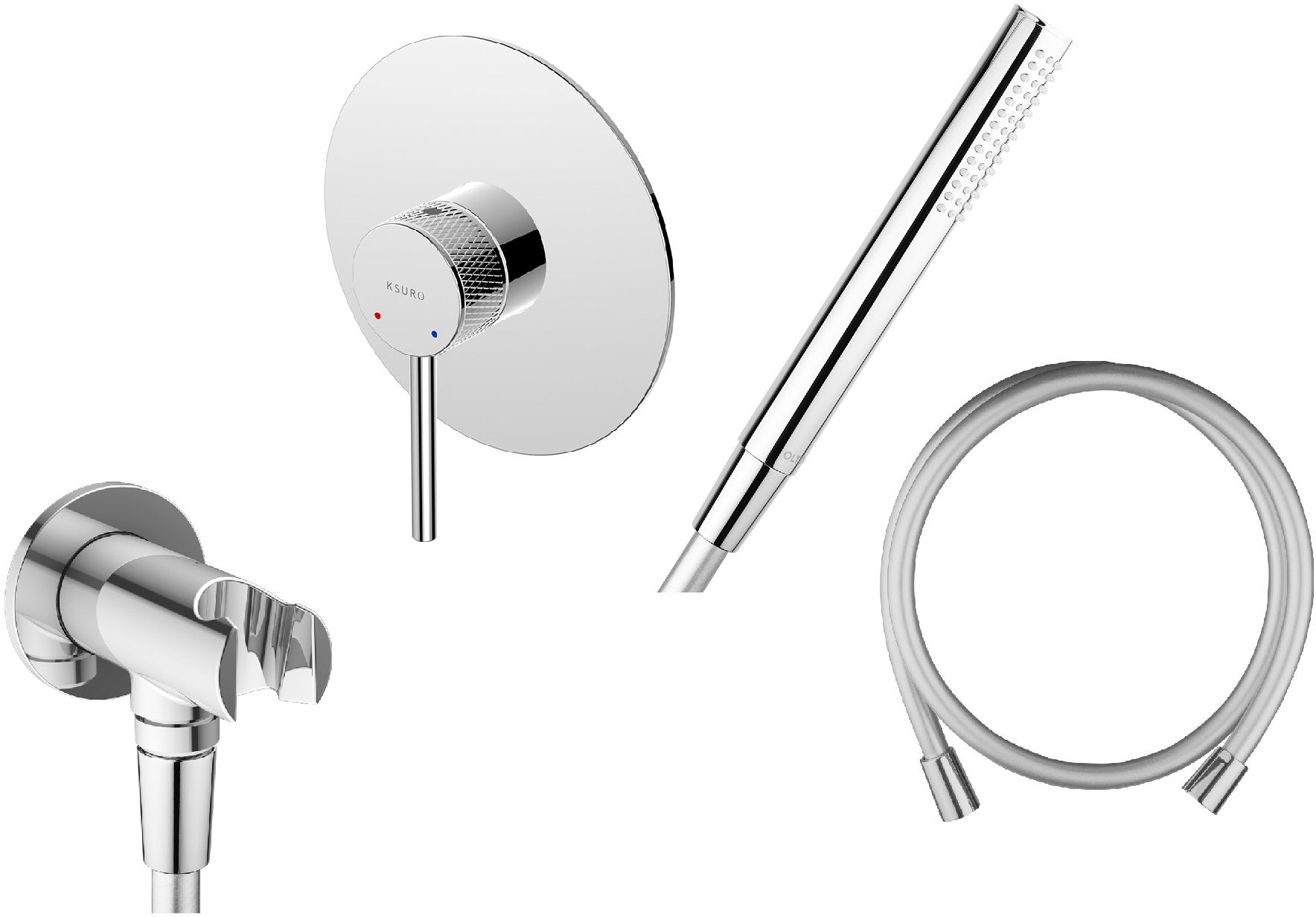 Set Duschbatterie Ksuro 01 12000010, Handbrause Oltens Ume 37102100, 39304100, 37200100