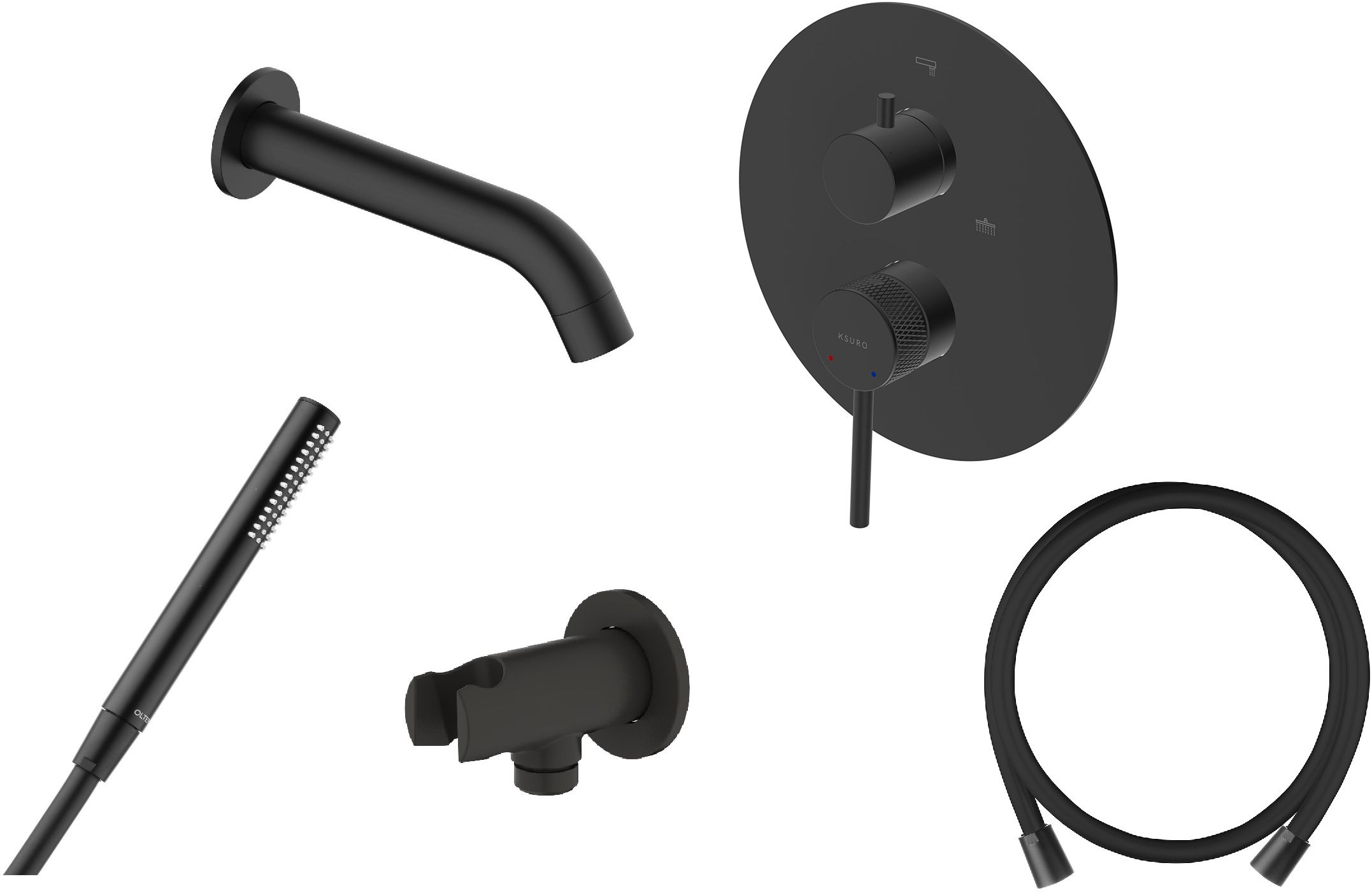 Set Badewannen- und Duscharmatur Ksuro 01 13002030, Auslauf für Badewannenarmatur Oltens Molle 39100300, 39304300, 37102300, 37200300