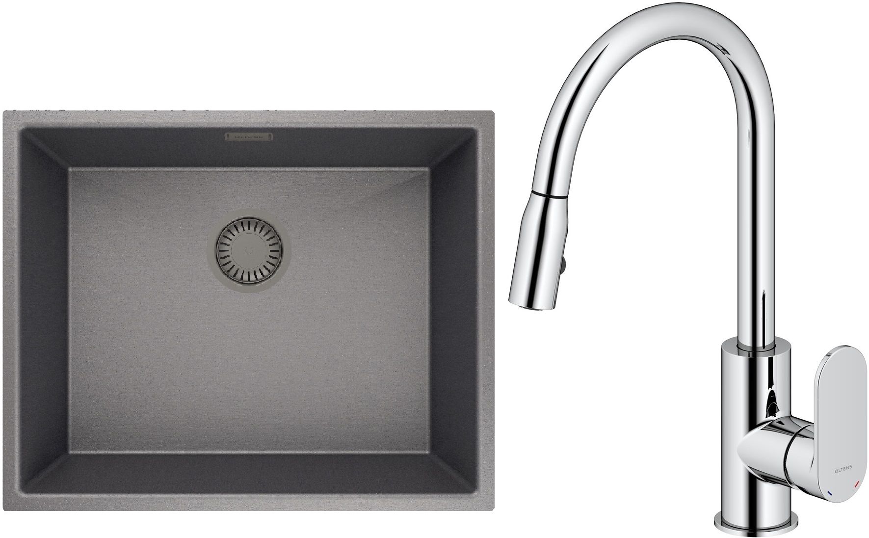 Set Stahlspüle Oltens Stalvask 71101300, Küchenarmatur Oltens Lista 35202100