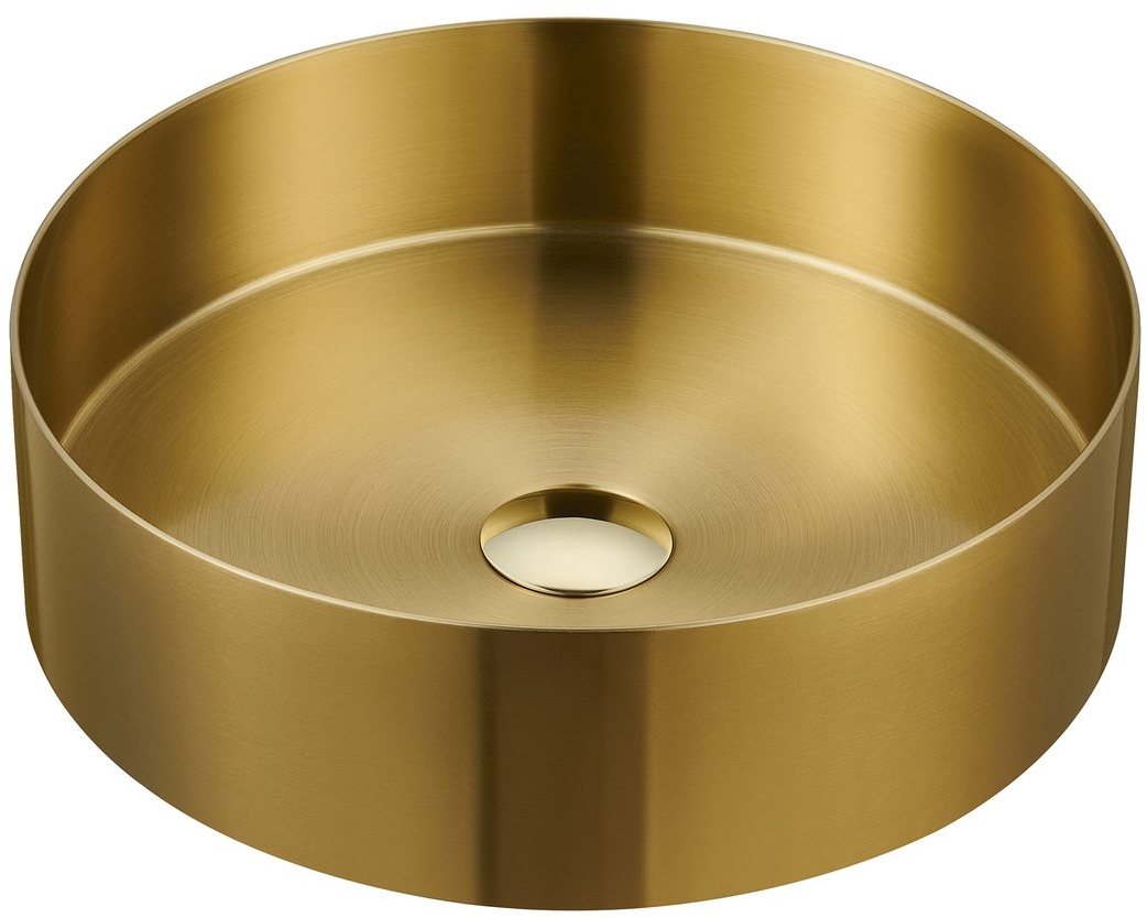 Sapho Waschbecken 38x38 cm rund Aufsatzwaschbecken gold AU201