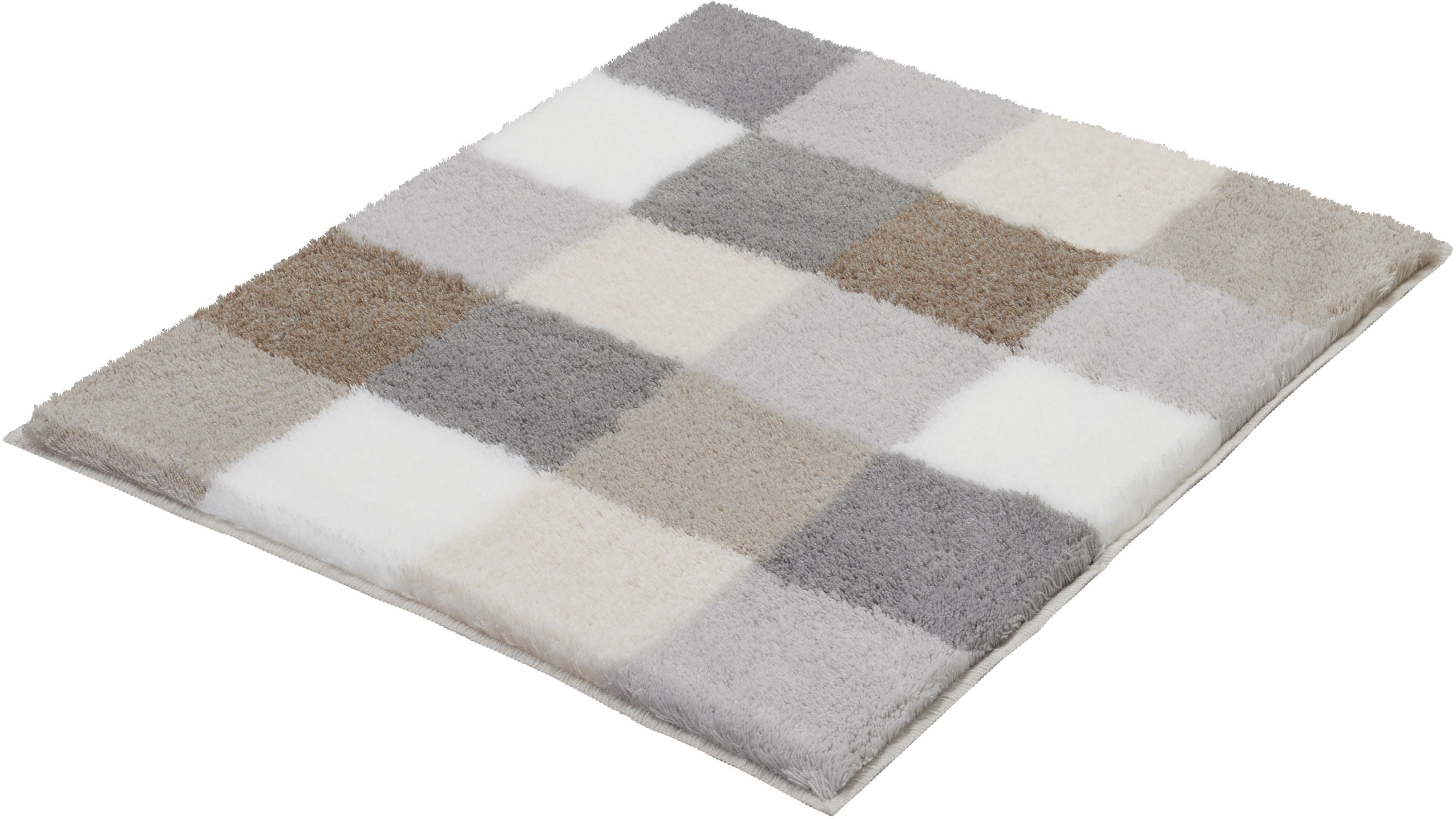 Kleine Wolke Caro Badezimmerteppich 65x55 cm rechteckig grau-beige 5426287539