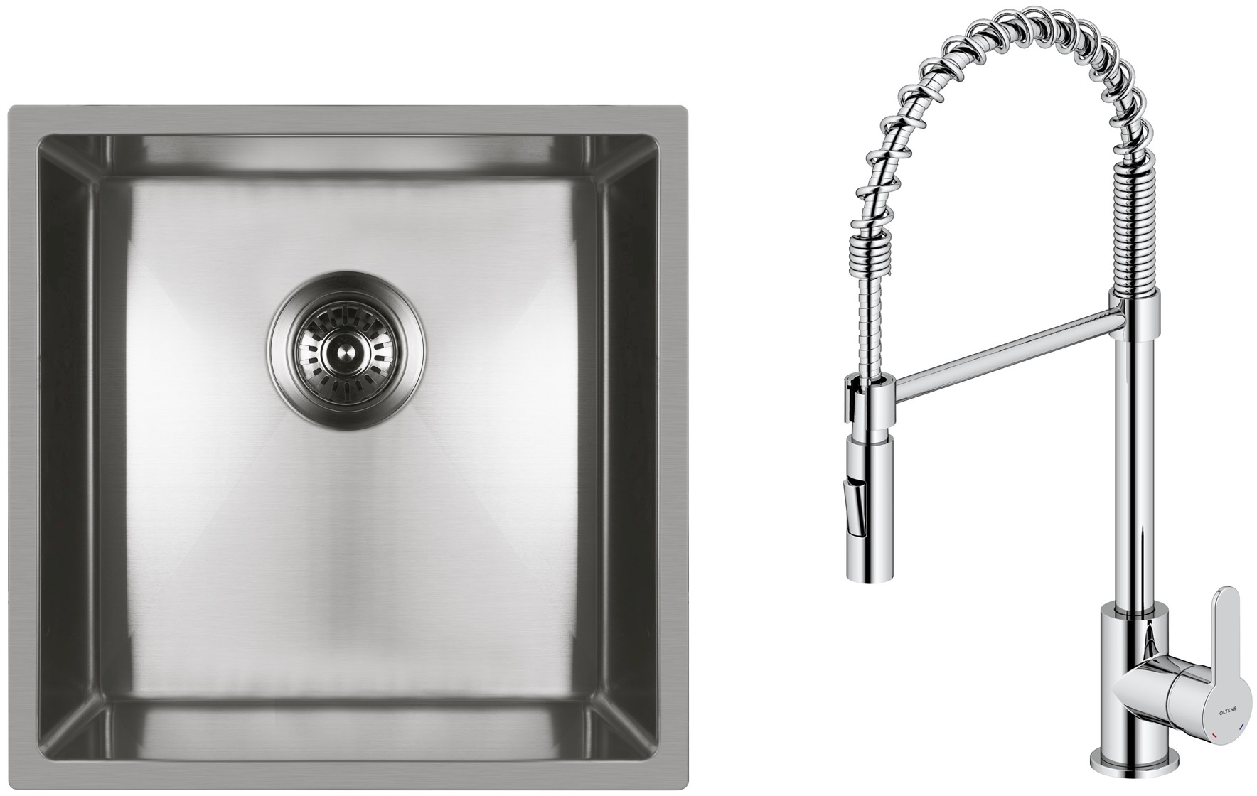 Set Küchenarmatur Oltens Duf 35203100, Stahlspüle Oltens Stalvask 71100100