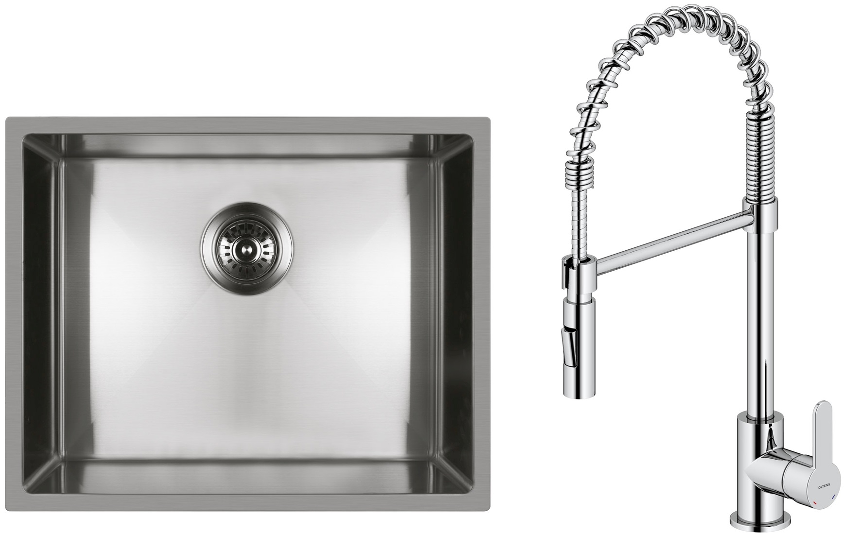 Set Stahlspüle Oltens Stalvask 71101100, Küchenarmatur Oltens Duf 35203100
