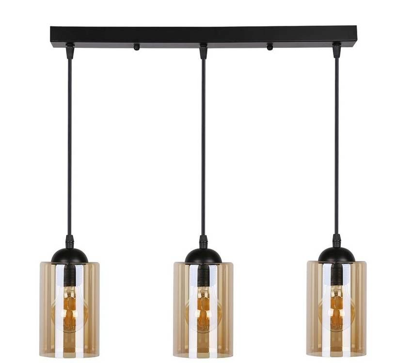 Candellux Bistro Pendelleuchte 3x40 W schwarz-bernstein 33-00545