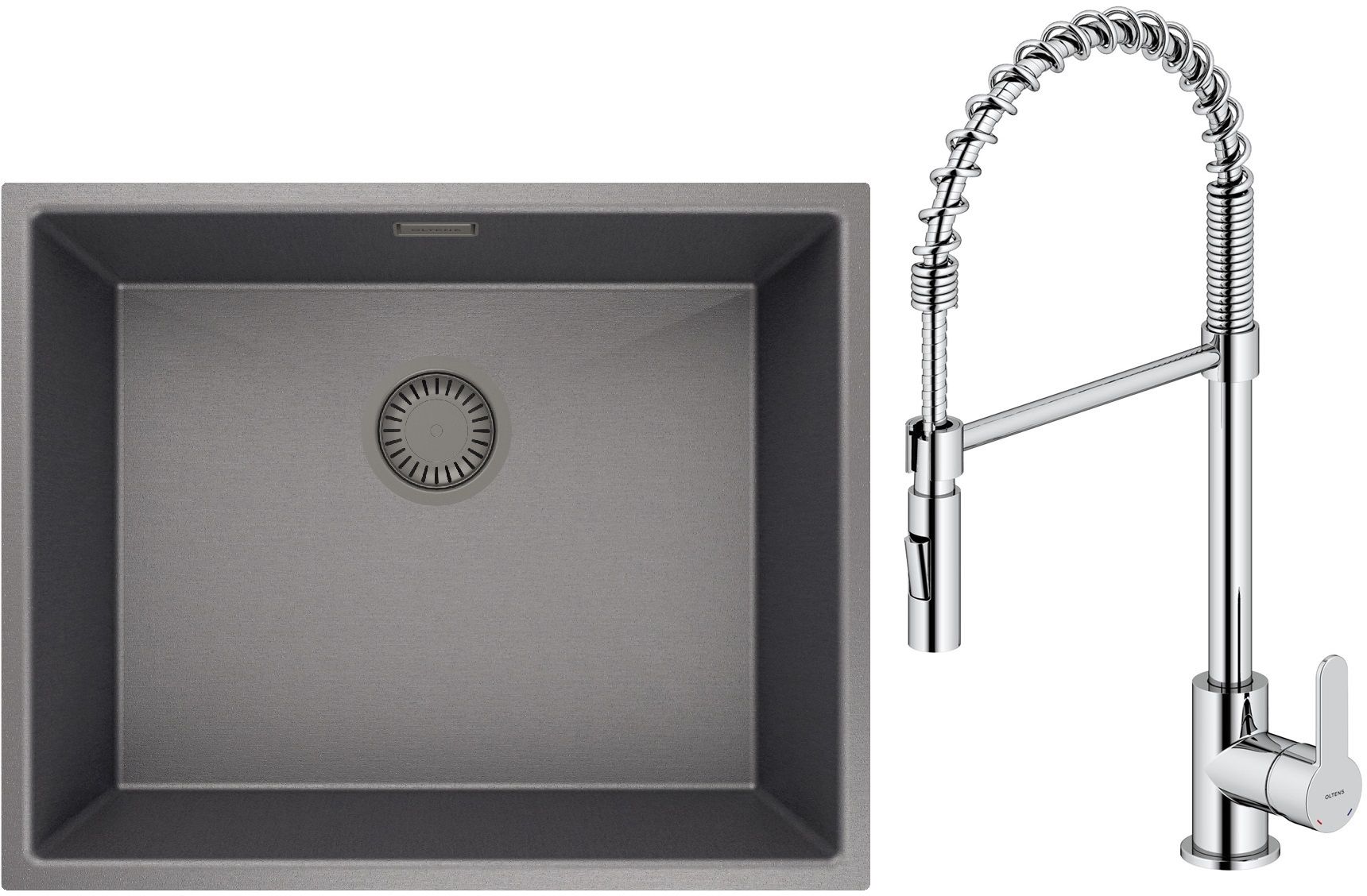 Set Stahlspüle Oltens Stalvask 71101300, Küchenarmatur Oltens Duf 35203100