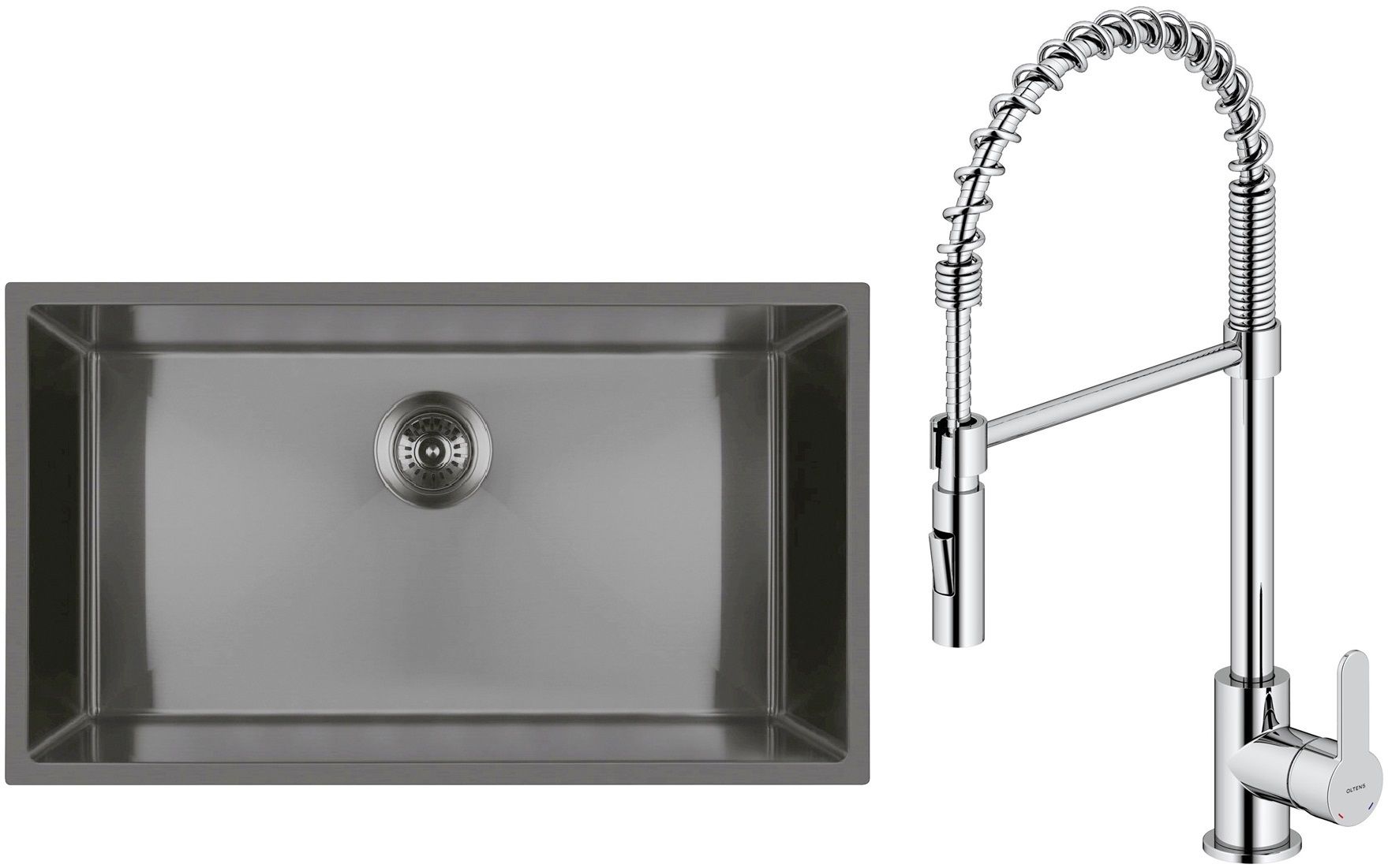 Set Stahlspüle Oltens Stalvask 71102300, Küchenarmatur Oltens Duf 35203100