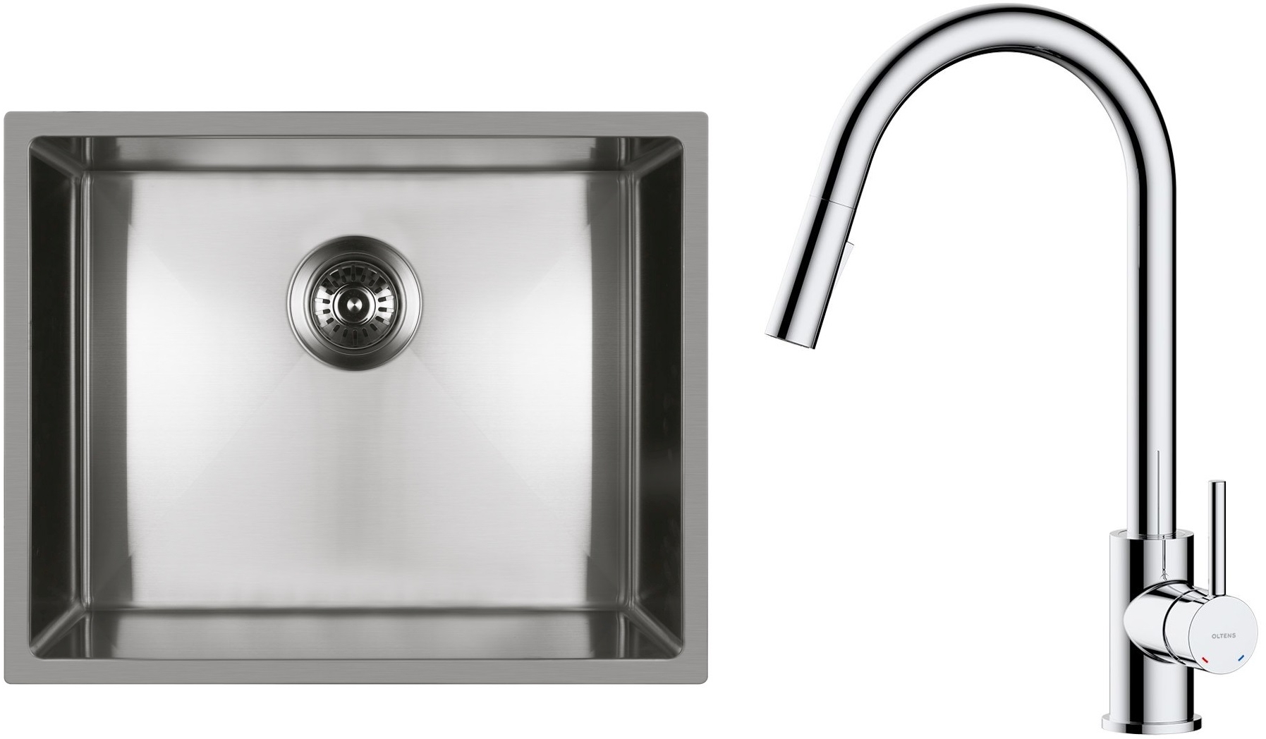 Set Stahlspüle Oltens Stalvask 71101100, Küchenarmatur Oltens Litla 35204100