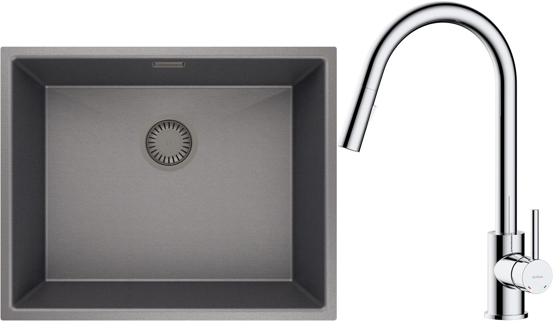 Set Stahlspüle Oltens Stalvask 71101300, Küchenarmatur Oltens Litla 35204100