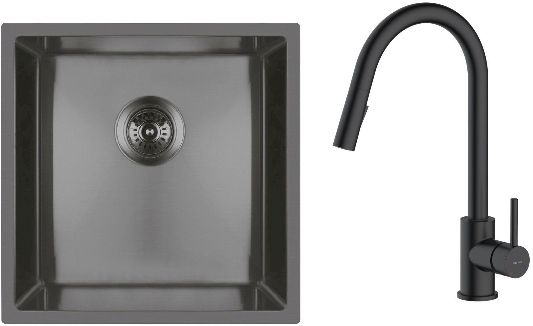 Set Stahlspüle Oltens Stalvask 71100300, Küchenarmatur Oltens Litla 35204300