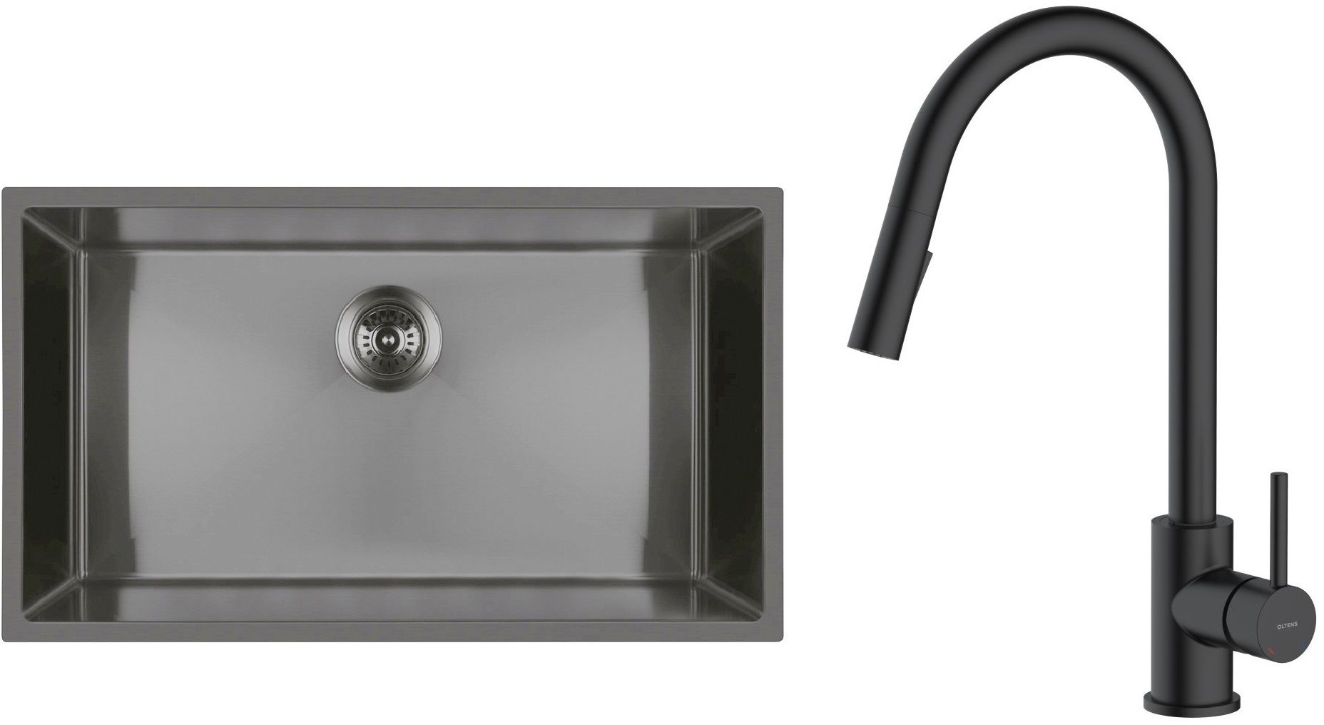 Set Stahlspüle Oltens Stalvask 71102300, Küchenarmatur Oltens Litla 35204300