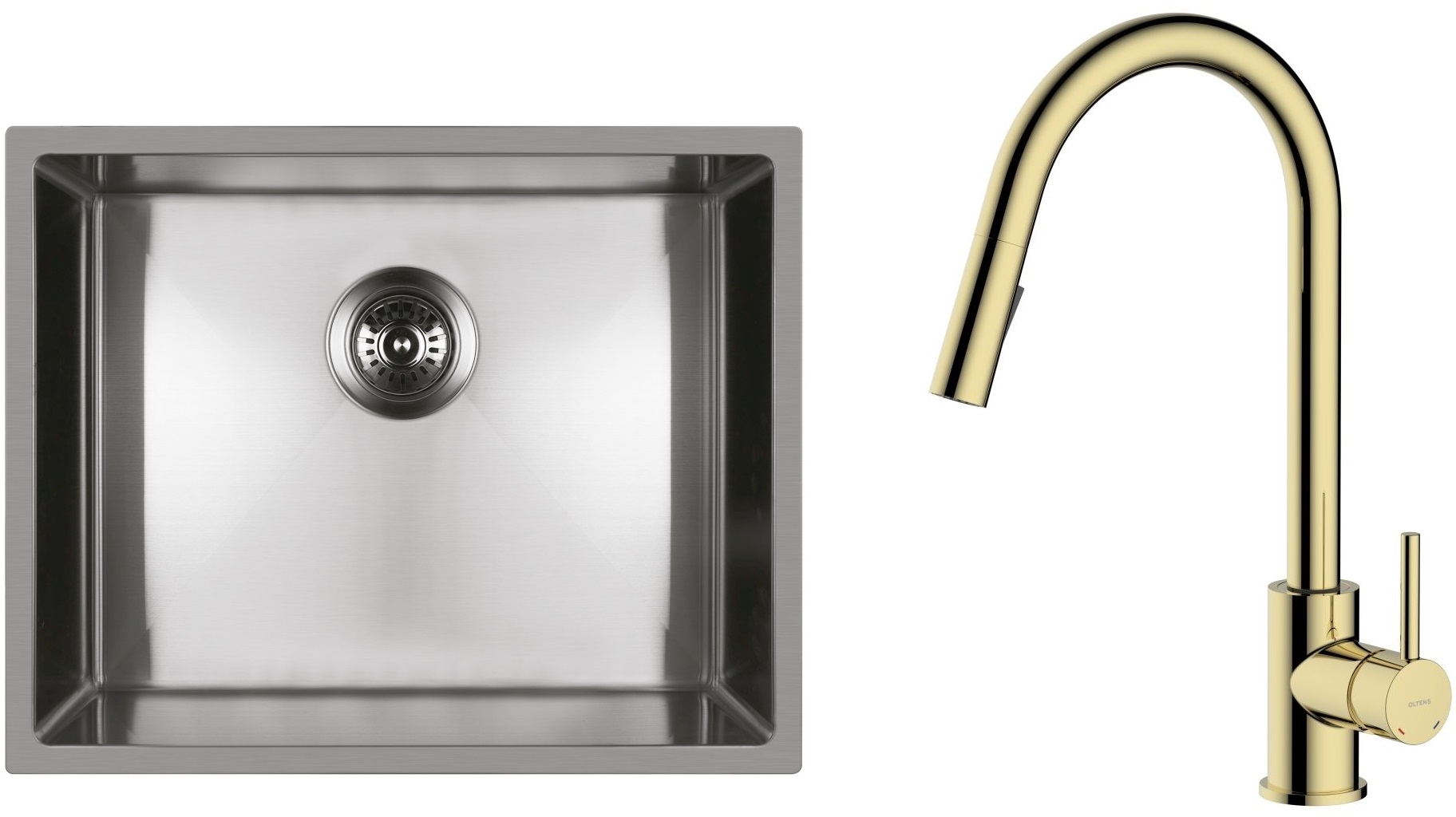 Set Stahlspüle Oltens Stalvask 71101100, Küchenarmatur Oltens Litla 35204800