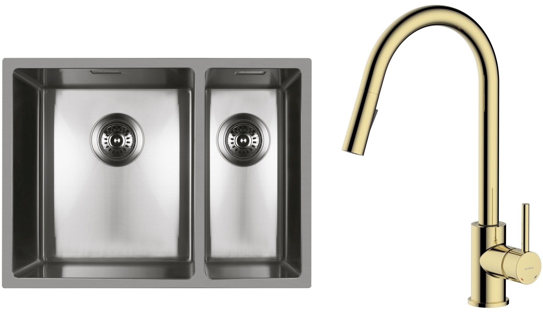 Set Stahlspüle Oltens Stalvask 71200100, Küchenarmatur Oltens Litla 35204800