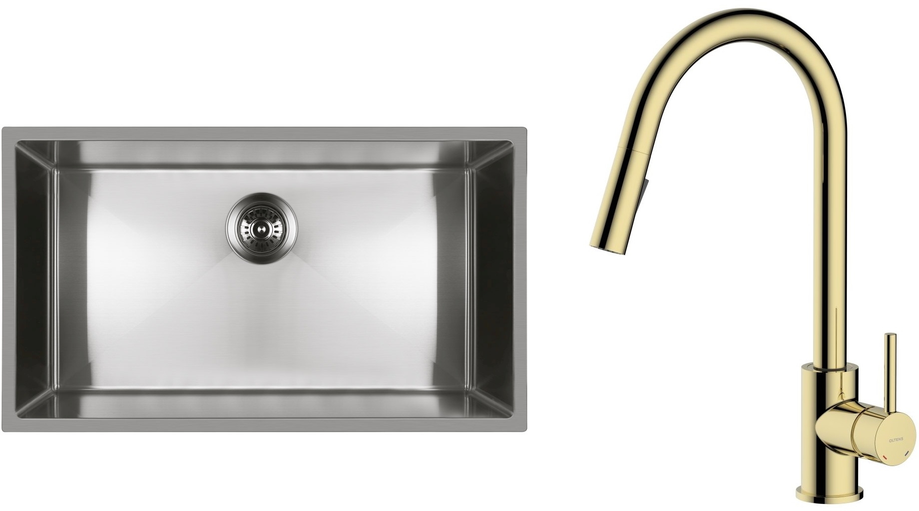 Set Stahlspüle Oltens Stalvask 71102100, Küchenarmatur Oltens Litla 35204800