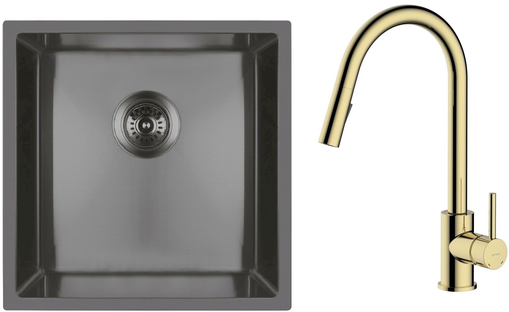 Set Stahlspüle Oltens Stalvask 71100300, Küchenarmatur Oltens Litla 35204800