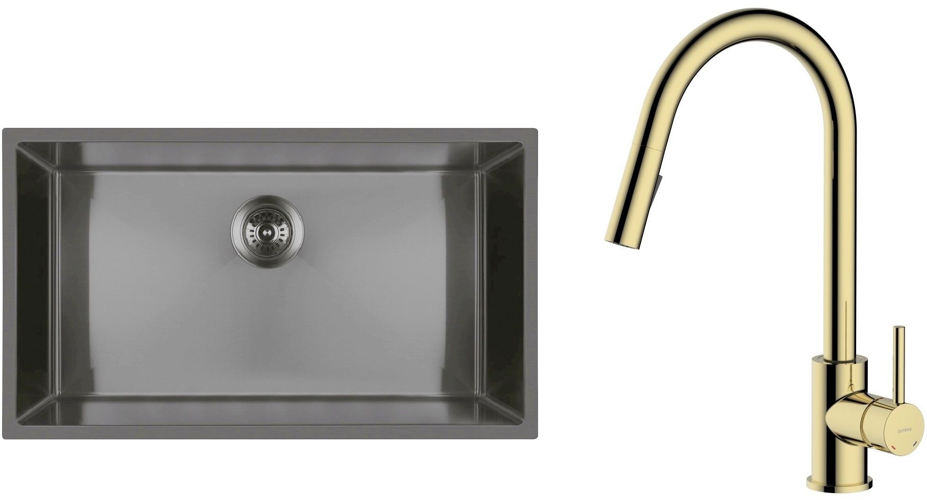 Set Stahlspüle Oltens Stalvask 71102300, Küchenarmatur Oltens Litla 35204800