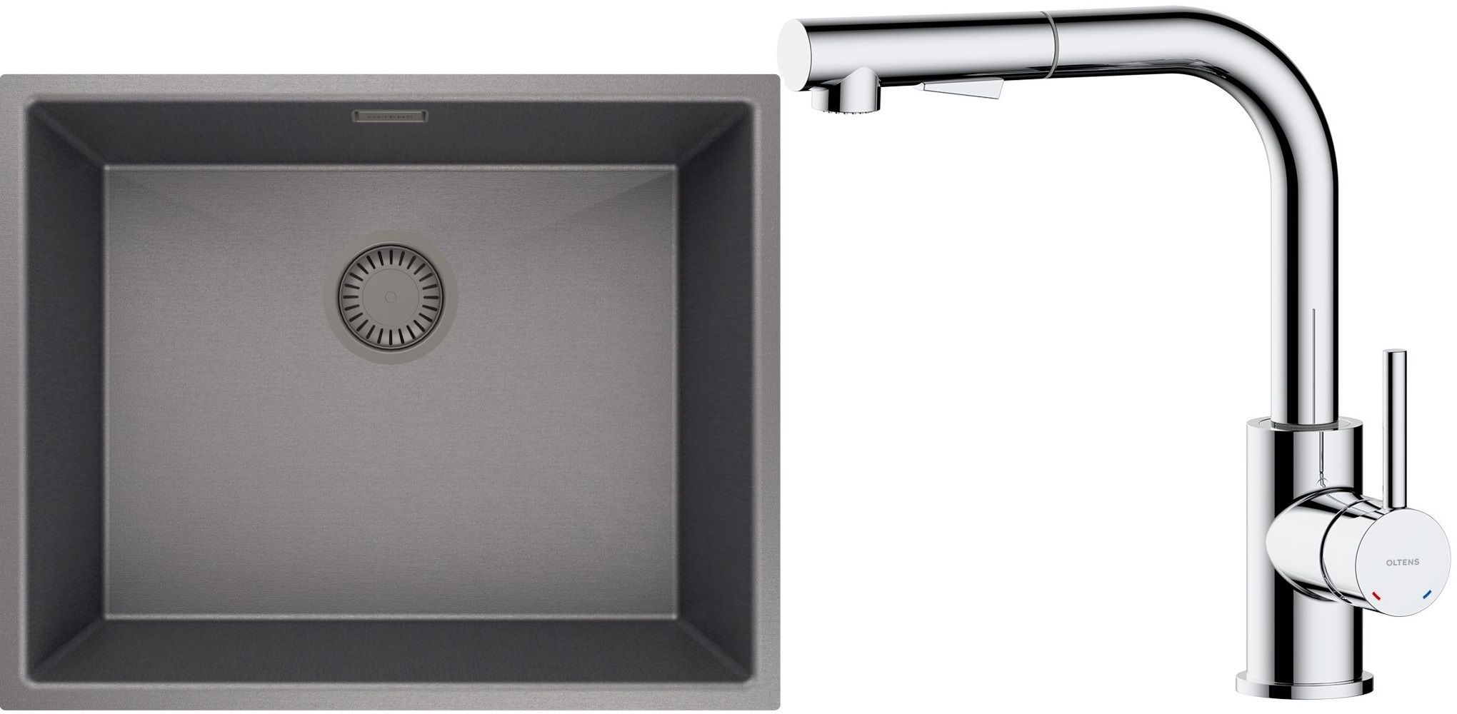 Set Stahlspüle Oltens Stalvask 71101300, Küchenarmatur Oltens Myvat 35205100