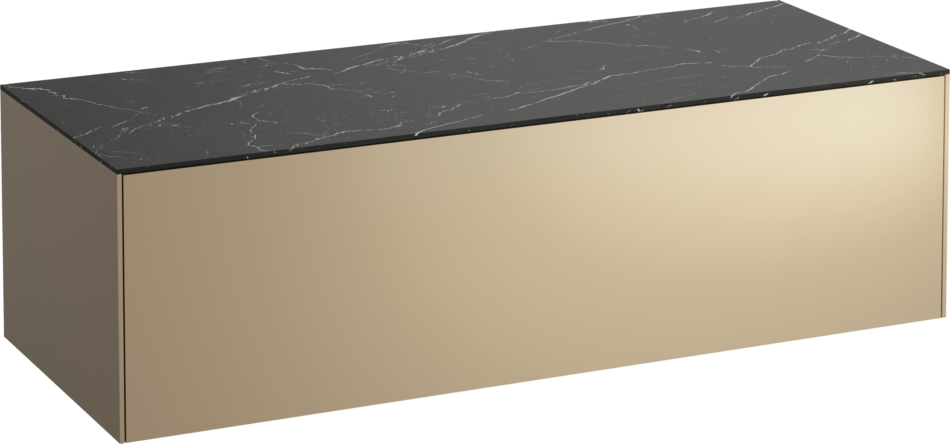 Laufen Sonar Schrank mit Arbeitsplatte 117.5x45.5x34 cm Unterschrank hängend schwarz-gold H4054200341401