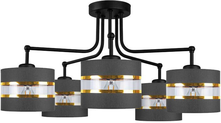 Candellux Andy Deckenlampe 5x40 W schwarz-gold 35-06158