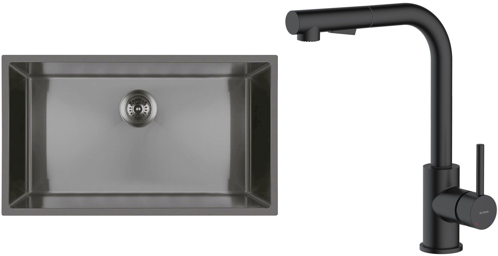 Set Stahlspüle Oltens Stalvask 71102300, Küchenarmatur Oltens Myvat 35205300