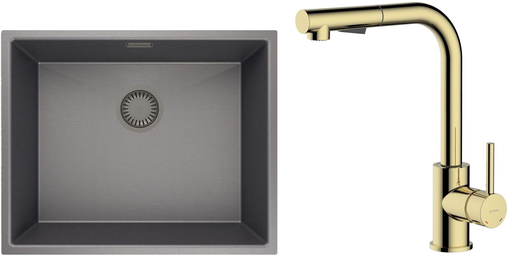 Set Stahlspüle Oltens Stalvask 71101300, Küchenarmatur Oltens Myvat 35205800