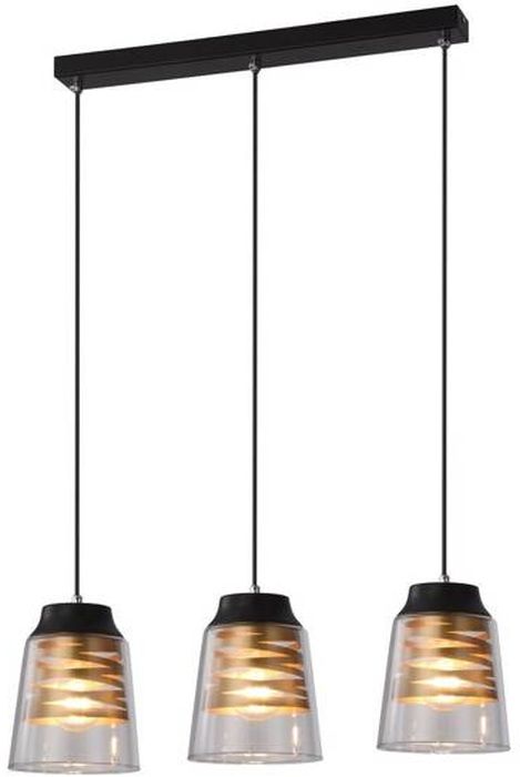Candellux Fresno Pendelleuchte 3x40 W schwarz-transparent-gold 33-78094