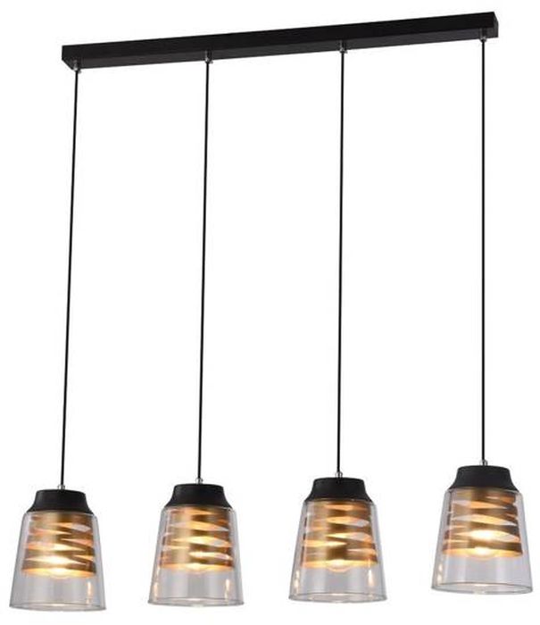 Candellux Fresno Pendelleuchte 4x40 W schwarz-transparent-gold 34-78124