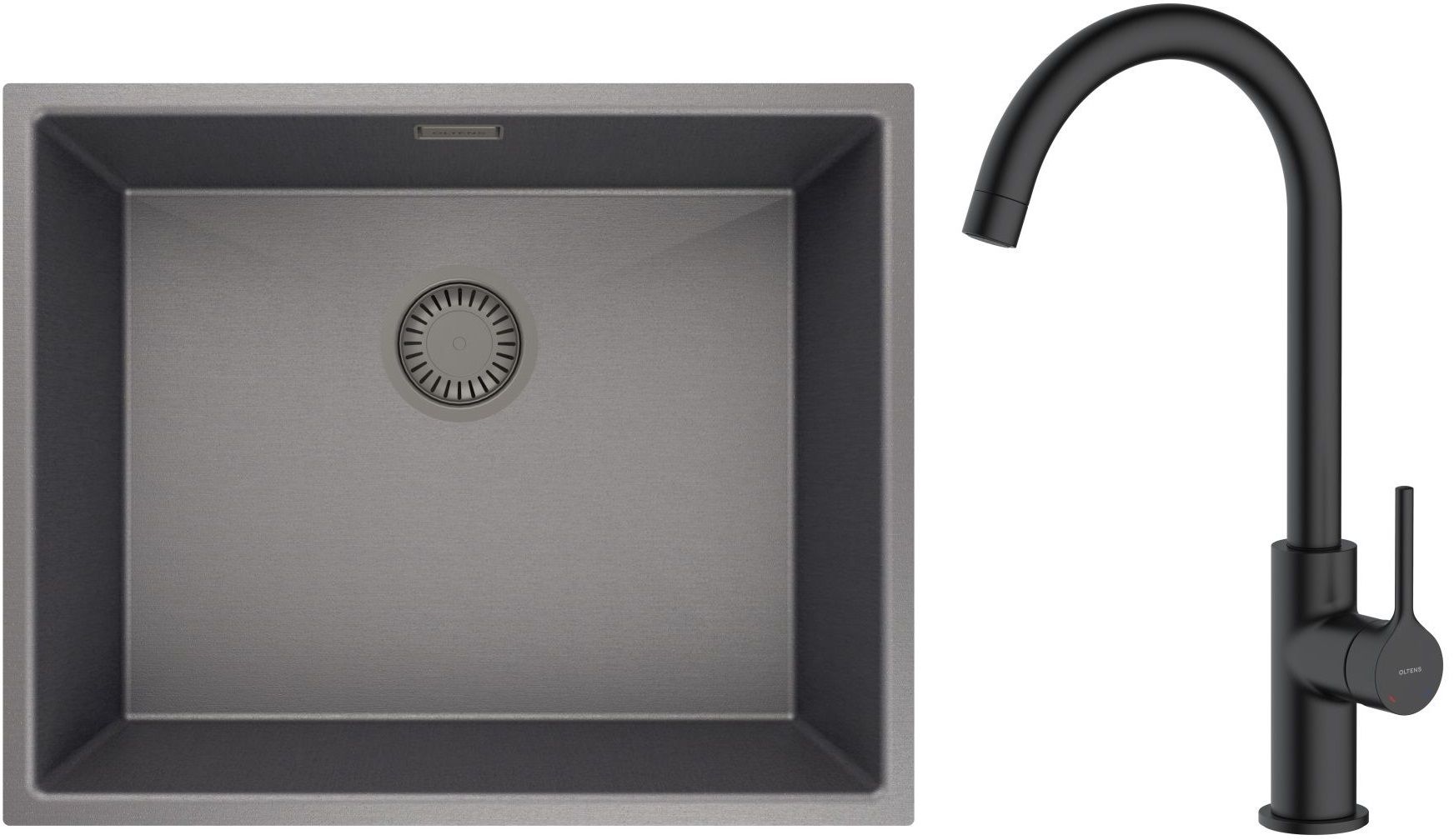 Set Stahlspüle Oltens Stalvask 71101300, Küchenarmatur Oltens Skafta 35206300