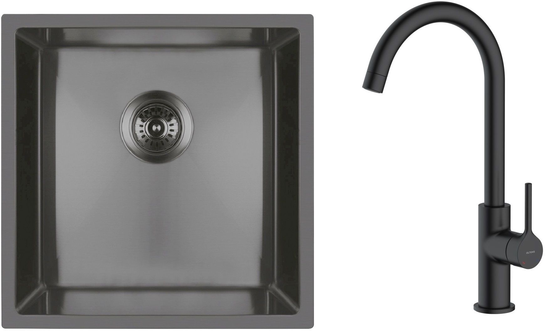 Set Stahlspüle Oltens Stalvask 71100300, Küchenarmatur Oltens Skafta 35206300