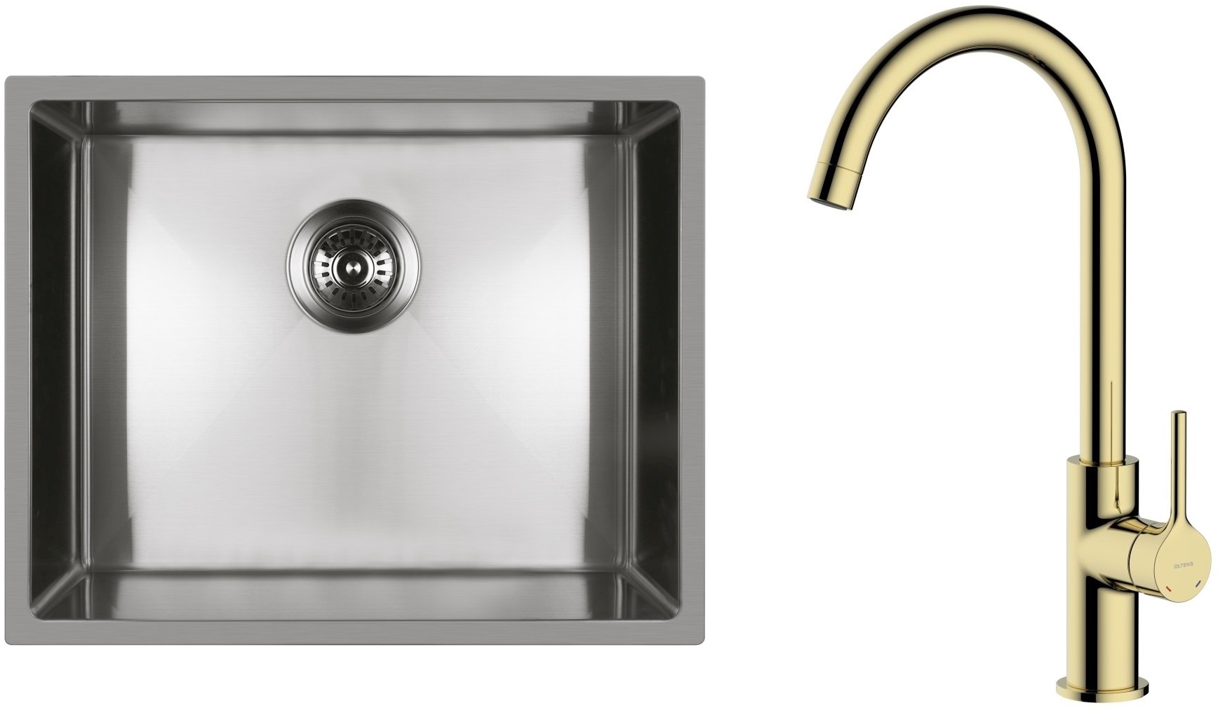 Set Stahlspüle Oltens Stalvask 71101100, Küchenarmatur Oltens Skafta 35206800