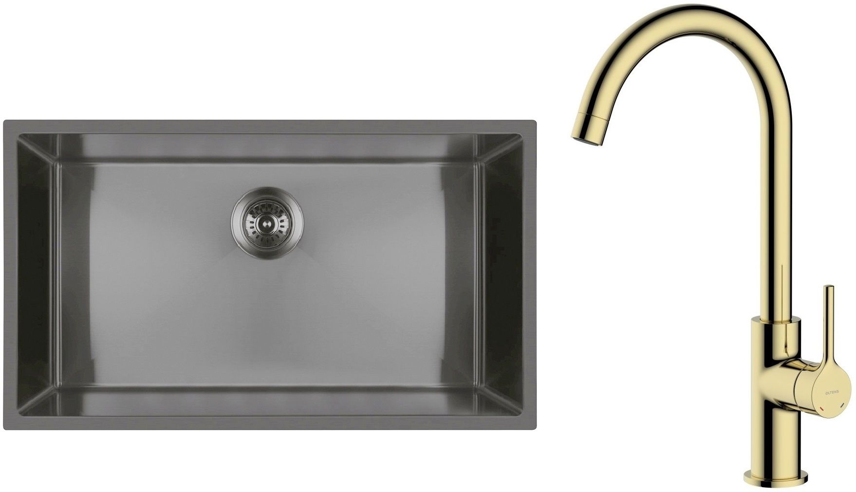 Set Stahlspüle Oltens Stalvask 71102300, Küchenarmatur Oltens Skafta 35206800