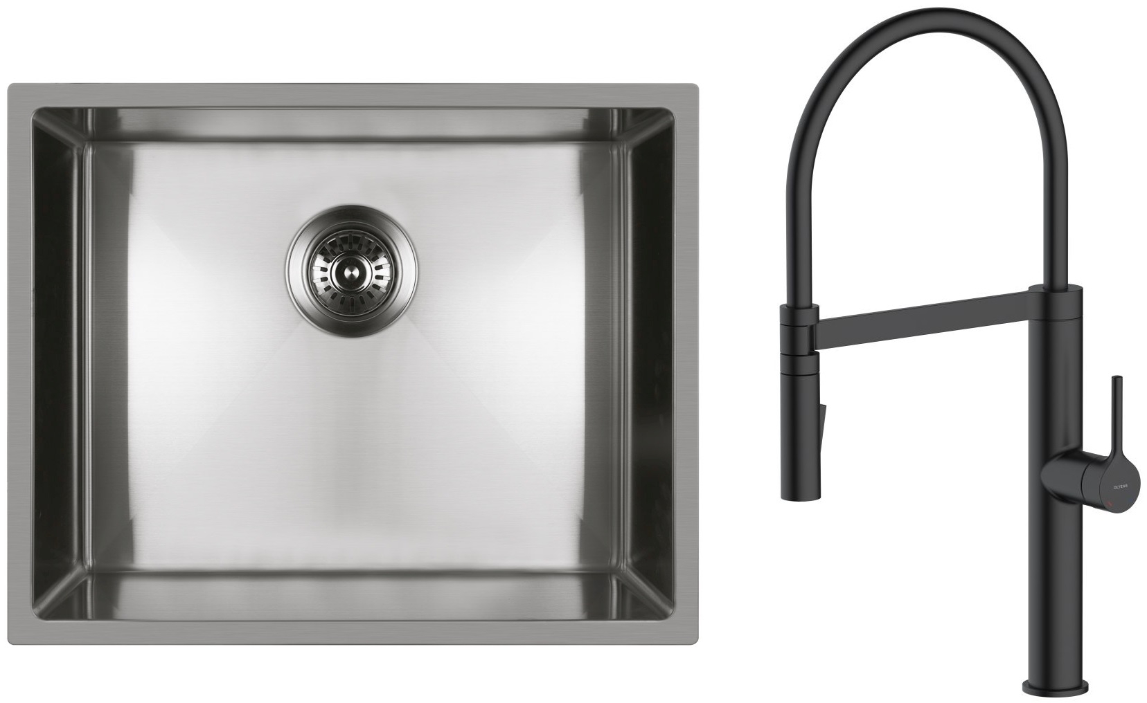 Set Küchenarmatur Oltens Borga 35207300, Stahlspüle Oltens Stalvask 71101100