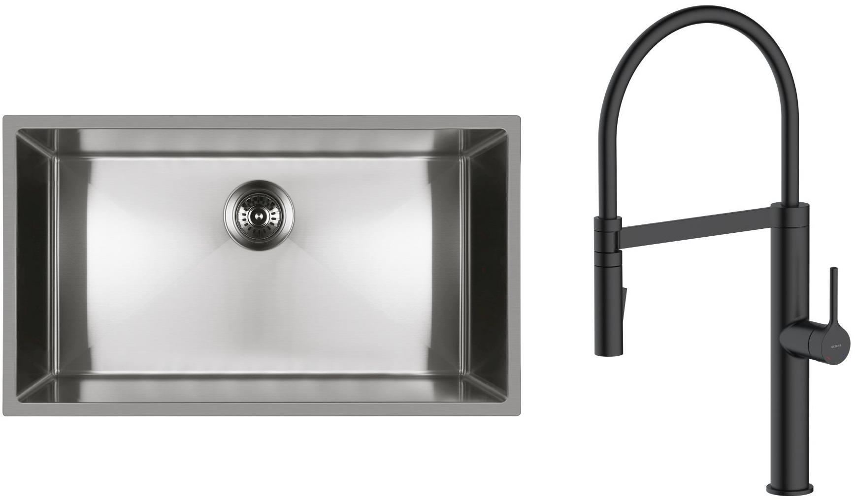 Set Stahlspüle Oltens Stalvask 71102100, Küchenarmatur Oltens Borga 35207300