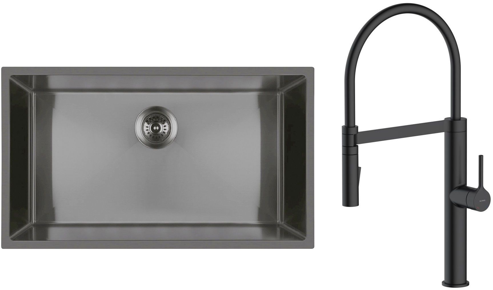 Set Stahlspüle Oltens Stalvask 71102300, Küchenarmatur Oltens Borga 35207300