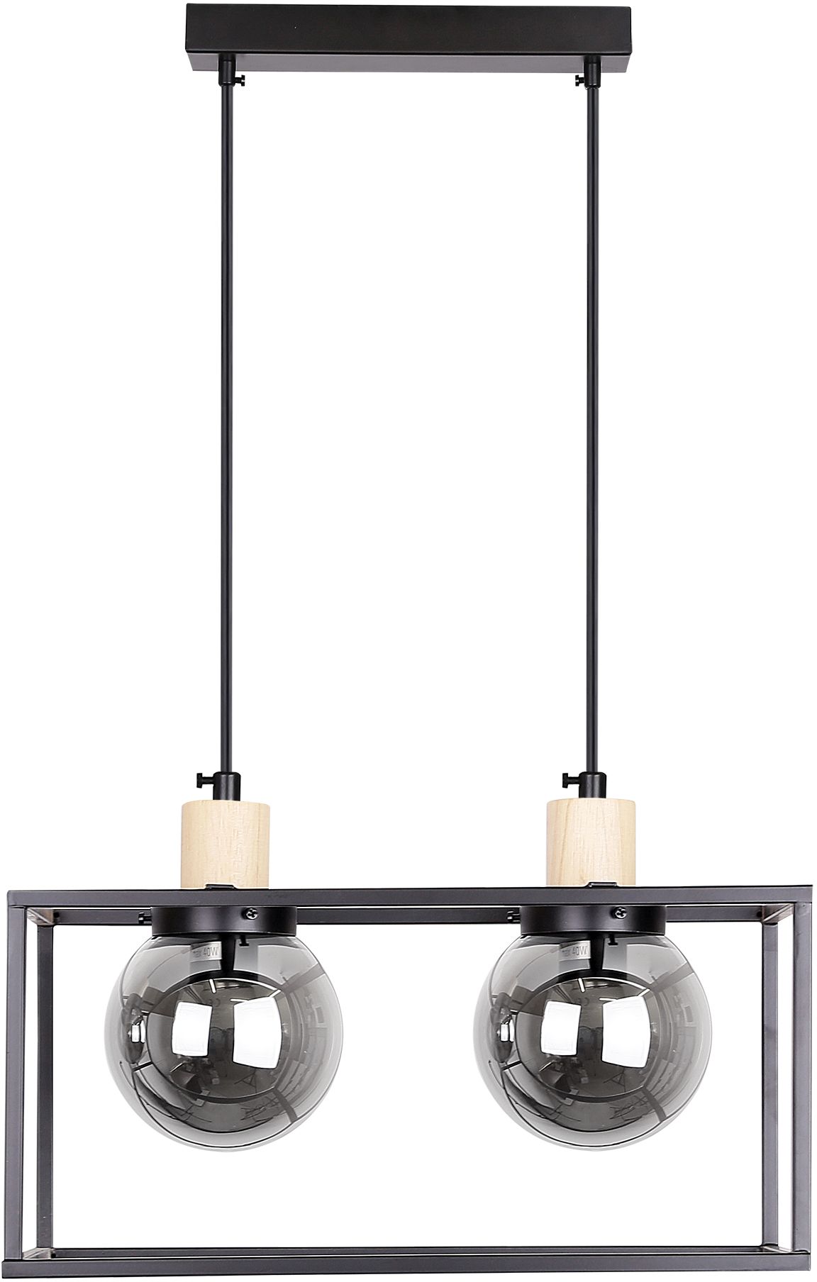 Candellux Retro Pendelleuchte 2x40 W schwarz-verraucht 32-00750