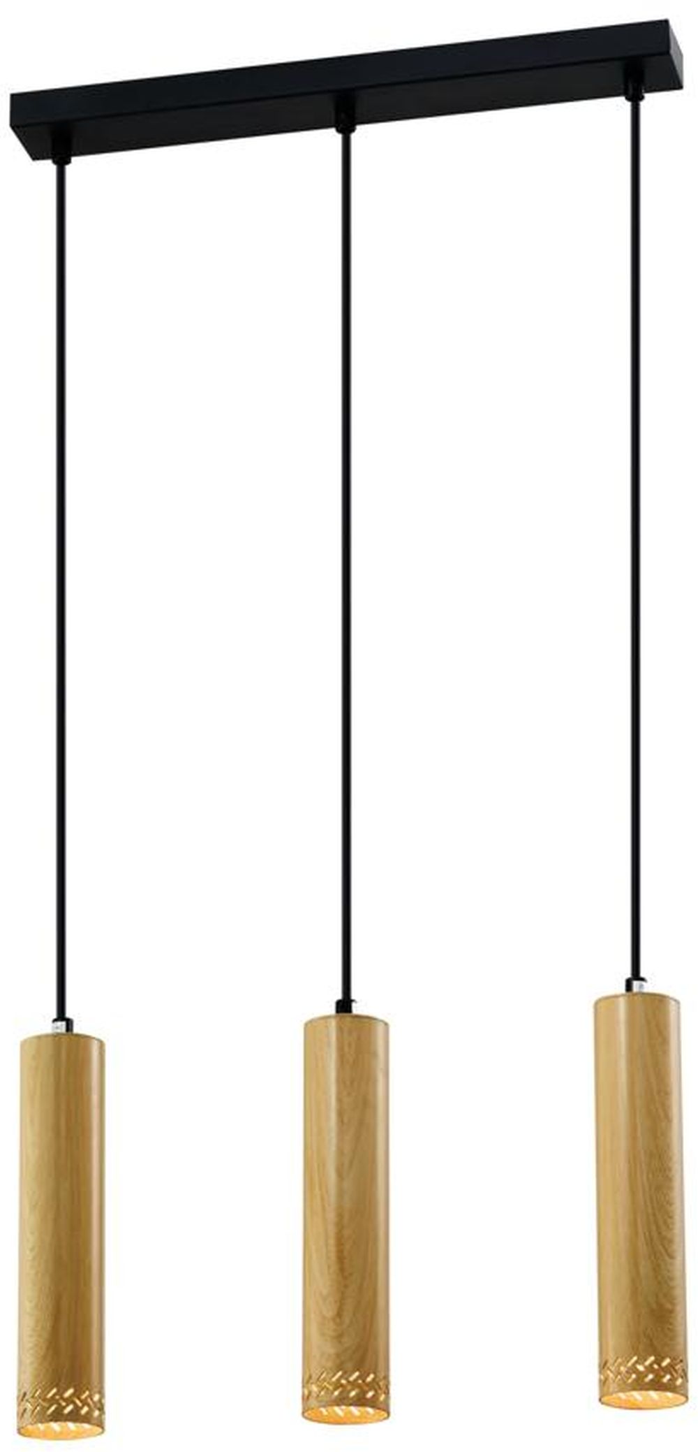 Candellux Tubo Pendelleuchte 3x25 W schwarz-holz 33-79138