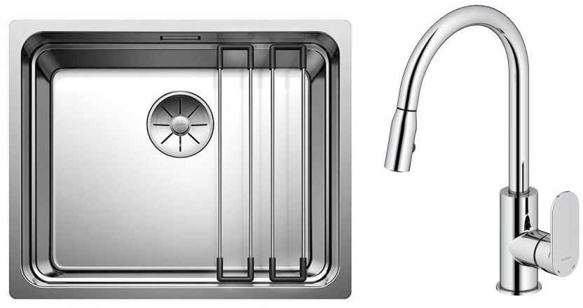 Set Stahlspüle Blanco Etagon 500-U 521841, Küchenarmatur Oltens Lista 35202100