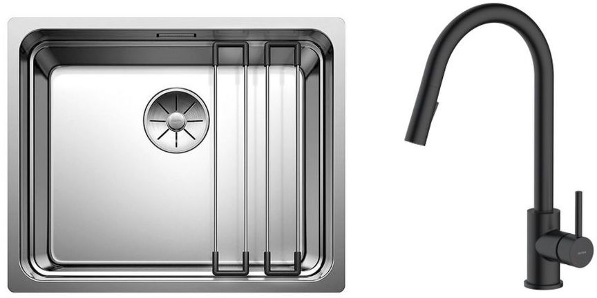 Set Stahlspüle Blanco Etagon 500-U 521841, Küchenarmatur Oltens Litla 35204300