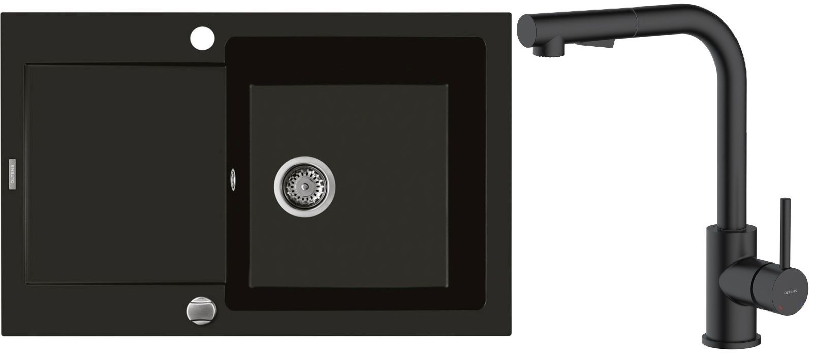 Set Küchenarmatur Oltens Myvat 35205300, Granitspüle Oltens Gravan 72100300