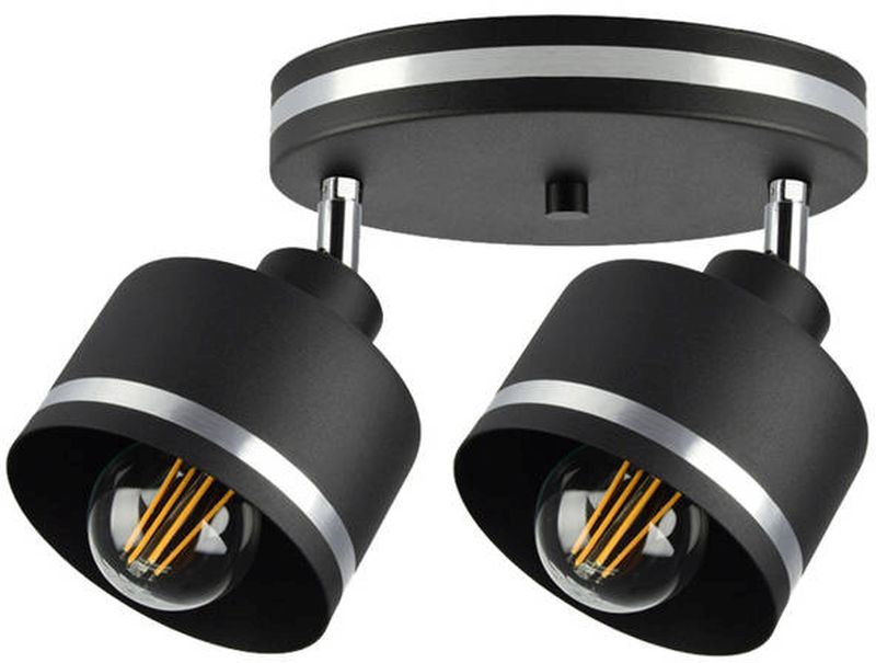 Candellux Wama Deckenlampe 2x40 W schwarz-chrom 98-00439