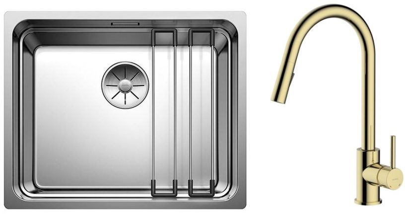 Set Stahlspüle Blanco Etagon 500-U 521841, Küchenarmatur Oltens Litla 35204800