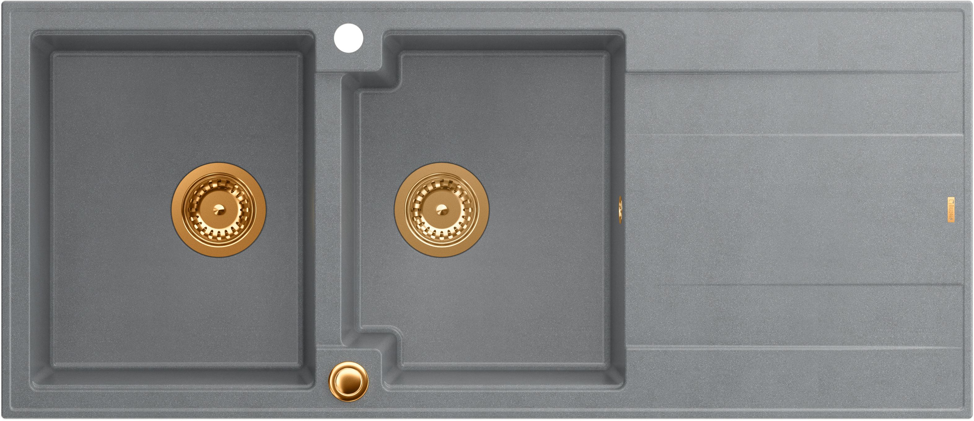 Quadron Evan GraniteQ-Spüle 116x50 cm grau/graphit/onyx HQE11650U5_PVDC1_P2O