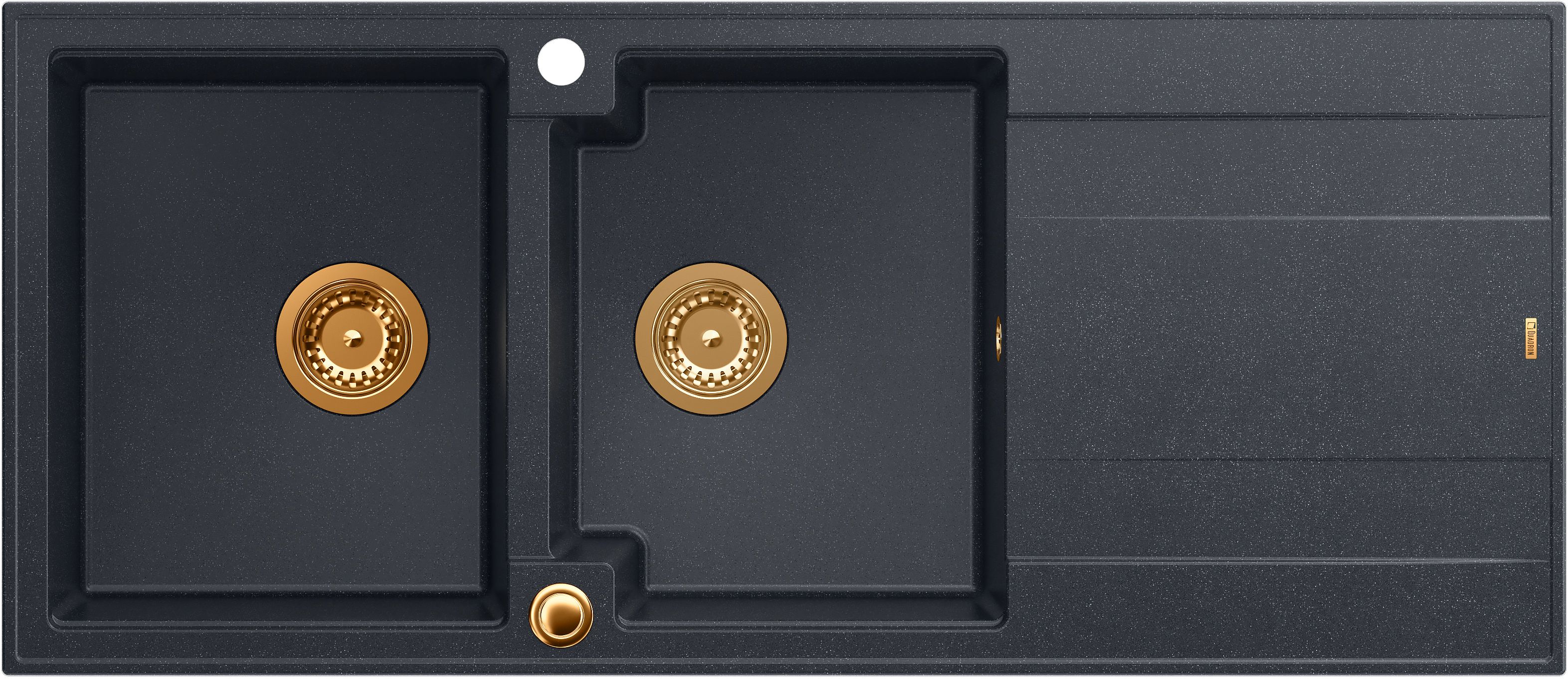 Quadron Evan GraniteQ-Spüle 116x50 cm schwarz HQE11650U8_PVDC1_P2O