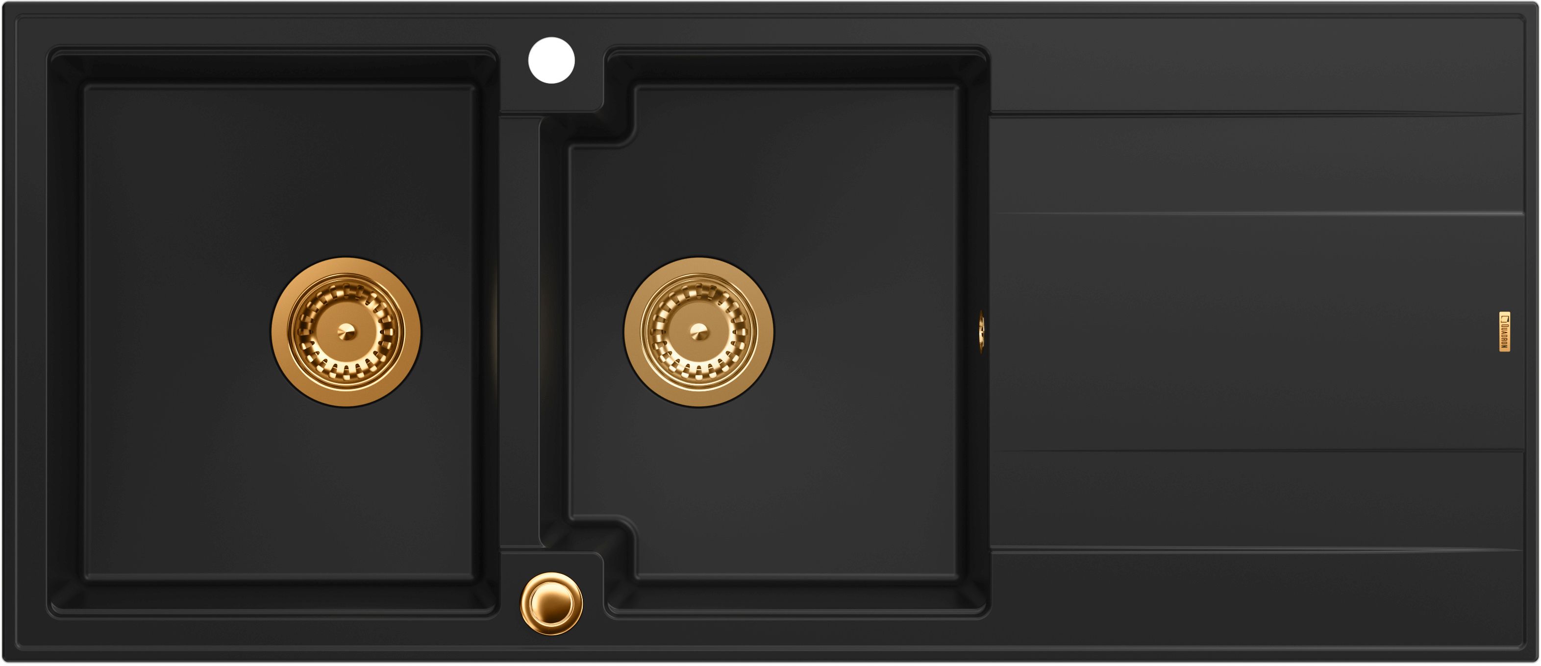 Quadron Evan GraniteQ-Spüle 116x50 cm schwarz HQE11650U7_PVDC1_P2O
